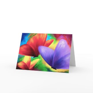 Colorful Butterfly Painting - Multi card