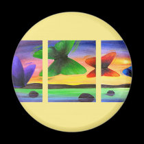 Colorful Butterfly Painting - Multi magnets