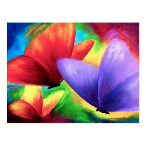 Colorful Butterfly Painting - Multi Post Card