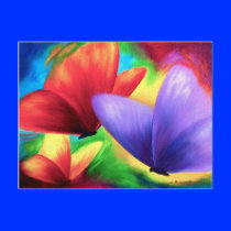 Colorful Butterfly Painting - Multi Post Card