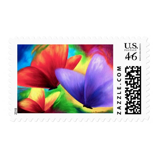 Colorful Butterfly Painting - Multi Stamps