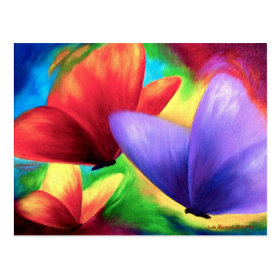 Colorful Butterfly Painting Postcards Post Cards