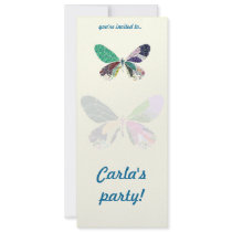 colorful butterfly party invitations