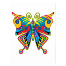 Colorful butterfly postcards