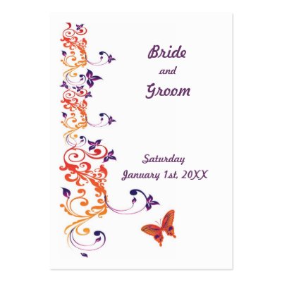 Colorful Butterfly Save the Date for Weddings Business Cards