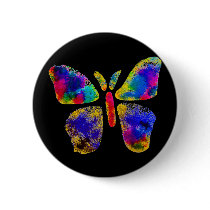 Colorful Butterfly Spray Art Pinback Buttons