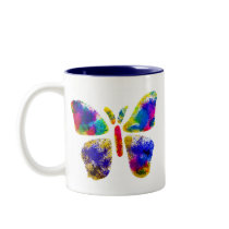 Colorful Butterfly Spray Art mugs by lilpumpkinhouse Colorful Butterfly Spray Art mugs