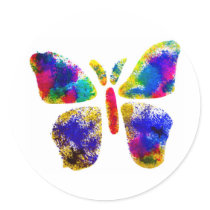 Colorful Butterfly Spray Art Stickers