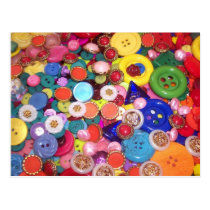Colorful Button Collage postcards