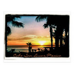 colorful cabo sunset postcard with text