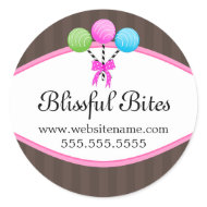 Colorful Cake Pops Bakery Box Seals zazzle_sticker
