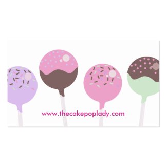 Colorful cake pops baking bakery business cards