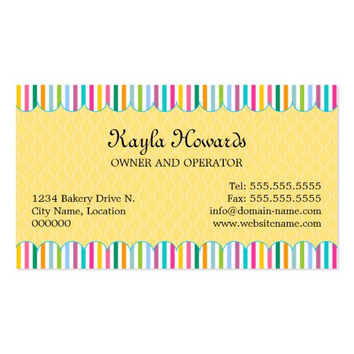 Colorful Cake Pops Business Cards (back side)