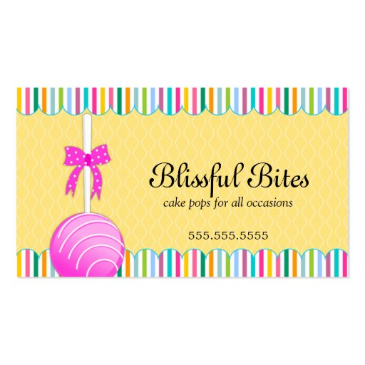 Colorful Cake Pops Business Cards (front side)