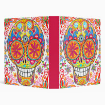 Colorful Calavera Binder