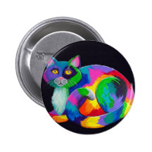 Colorful Calico Pinback Buttons