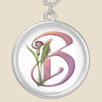 Colorful Calla Initial B necklaces
