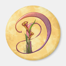 Colorful Calla Initial D Magnet