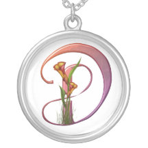 Colorful Calla Initial D Personalized Necklace