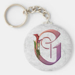 Colorful Calla Initial G Keychains