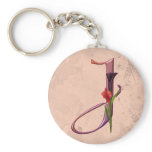 Colorful Calla Initial J Keychain