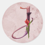 Colorful Calla Initial J Sticker