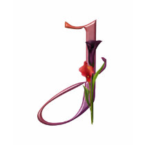 Colorful Calla Initial J t-shirts