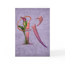 Colorful Calla Initial K Card