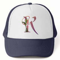 Colorful Calla Initial K Trucker Hat