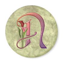 Colorful Calla Initial N magnets