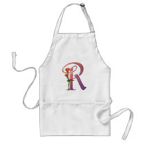 Colorful Calla Initial R aprons