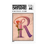 Colorful Calla Initial R Postage Stamp