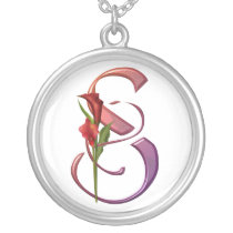 Colorful Calla Initial S Pendants