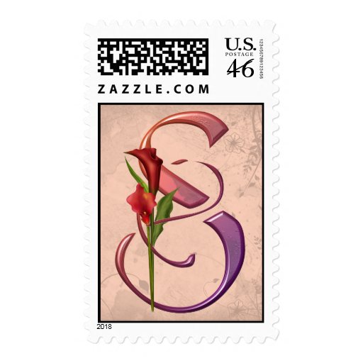 Colorful Calla Initial S Stamp