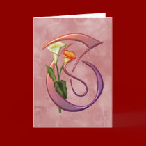 Colorful Calla Initial T cards