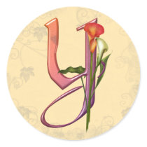 Colorful Calla Initial Y stickers by initials Colorful Calla Initial Y stickers