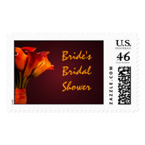 Colorful calla lily bouquet bridal shower stamps