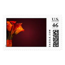 Colorful calla lily bouquet wedding stamps