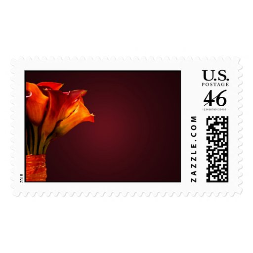 Colorful calla lily bouquet wedding stamps