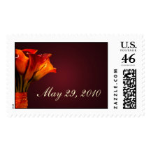 Colorful calla lily bouquet wedding stamps