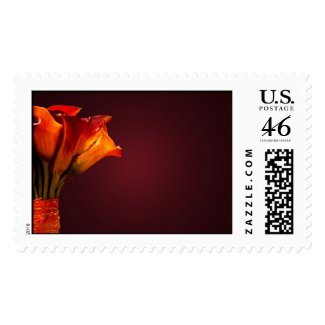 Colorful calla lily bouquet wedding stamps stamp