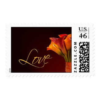 Colorful calla lily love stamp