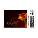 Colorful calla lily love postage