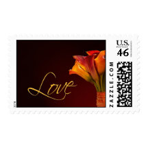 Colorful calla lily love stamp