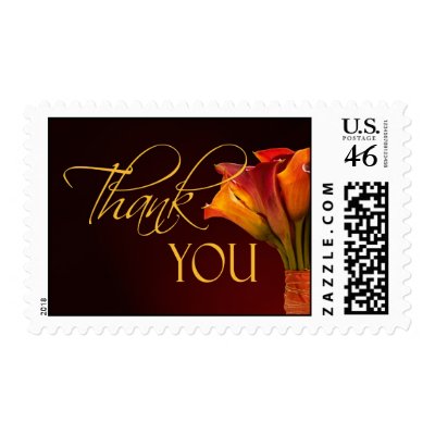Colorful calla lily thank you postage stamp