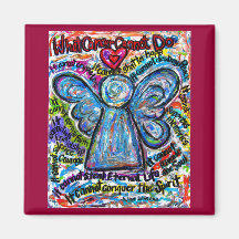 Colorful Cancer Angel Magnet