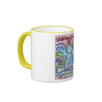 Colorful Cancer Angel Painting Coffee Mugs