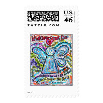 Colorful Cancer Angel Painting Postage Stamps
