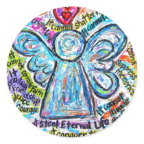 Colorful Cancer Angel Painting stickers by donnabellasangels Colorful Cancer Angel Painting stickers
