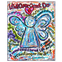 Colorful Cancer Angel T-shirt (Print on Back)